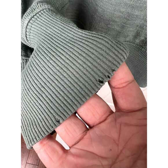 Aerie Endless Summer Polo Sweater Green Olive Pop Over Oversized Medium - Picture 4 of 6